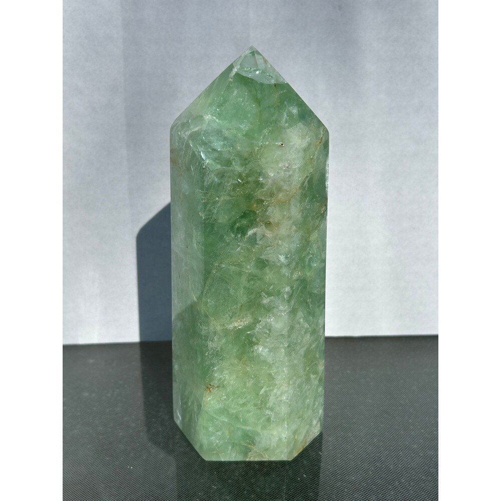 Large “Baja Blast” Fluorite Tower 6.5” tall & over 2.5 lbs